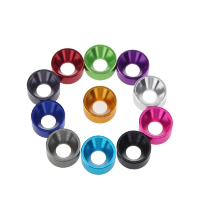 Beicai 10/50Pcs/Lot Aluminum Countersunk Washer M2 M2.5 M3 M4 M5 M6 M8 Colourful Anodized Countersunk Bolt Washers Gasket