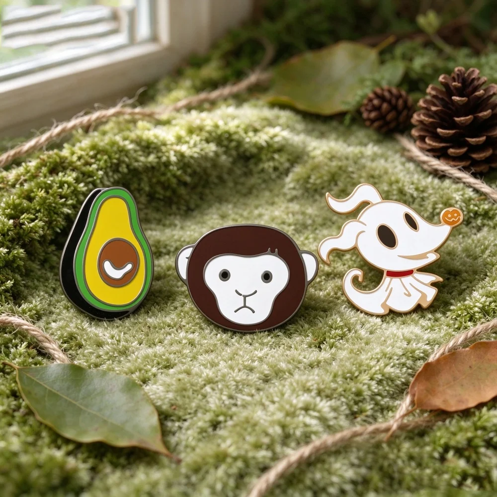 Monkey Fox Avocado Brooch Cute Animal Fruit Enamel Lapel Pin Funny Cartoon Badge For Clothes Jacket Bags Gift For Kids And Women