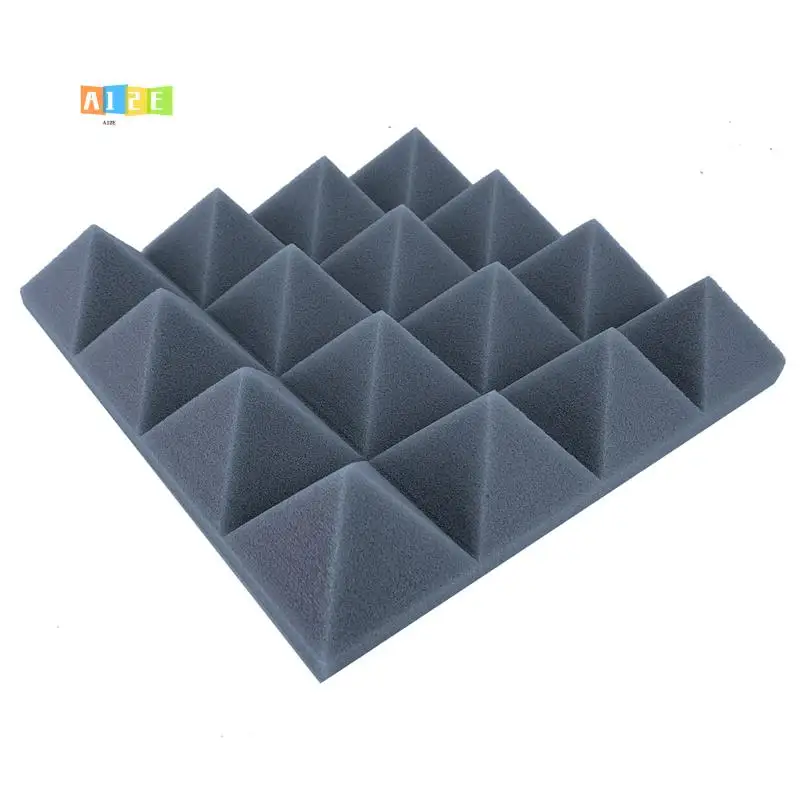 

A12E-24Pcs 25X25x5cm Studio Acoustic Soundproof Foam Pyramid Noise Insulation Sound Absorption Treatment Panels