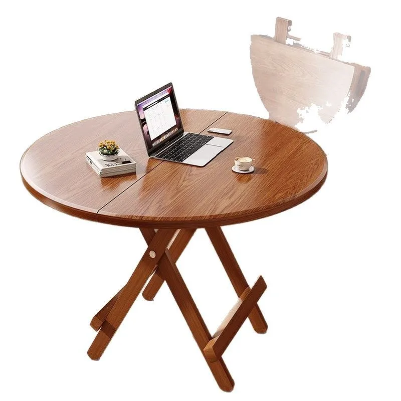 Folding table household dining table outdoor portable rental room dining table small apartment can be stored stall small square