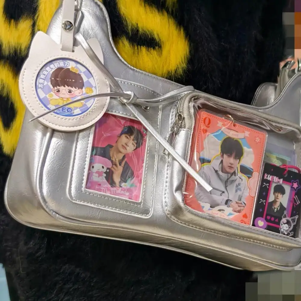 Y2K Bow Ita sac bandoulière sac de douleur sac à fermeture éclair enfants Harajuku sacs à bandoulière japon sacs à bandoulière étudiants sacs à main à bandoulière