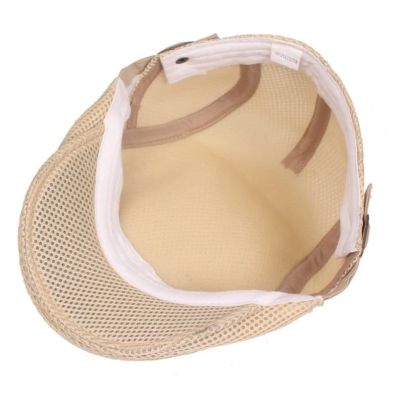 New Fashion Summer Men Hats Breathable Mesh  Caps Outdoor Sun Hats Flat Cap Adjustable Caps Gorras Berets for Father Gift