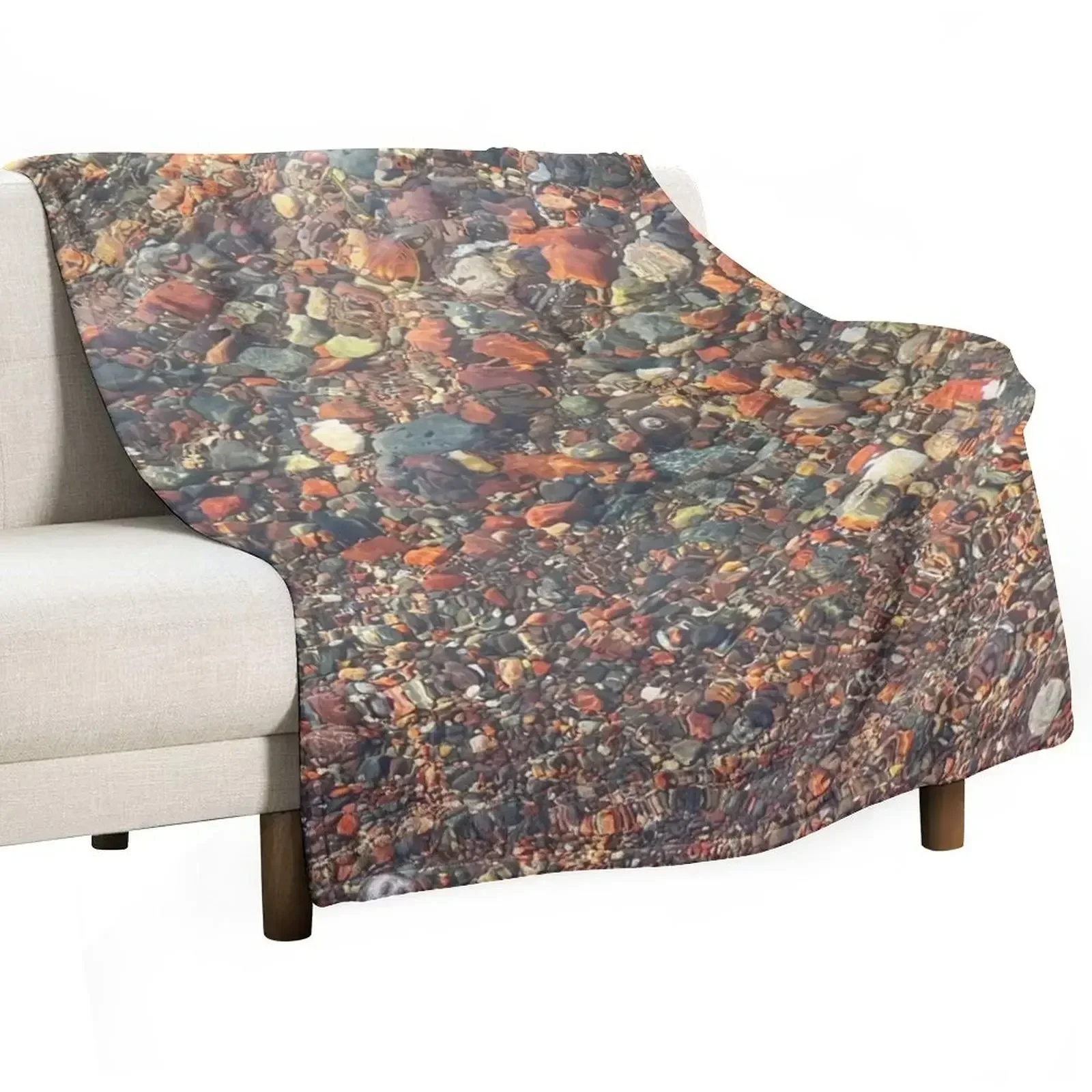 

Lake Superior Stone Throw Blanket Fashion Sofas Decorative Beds Blankets