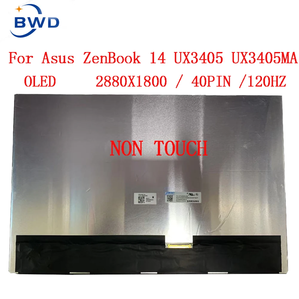 14 شاشة كمبيوتر محمول LCD/LED/شاشة لـ Asus Zenbook 14 UX3405 MA OLED 2.8k / 1920X1800 ATNA40CU06 ATNA40CT02