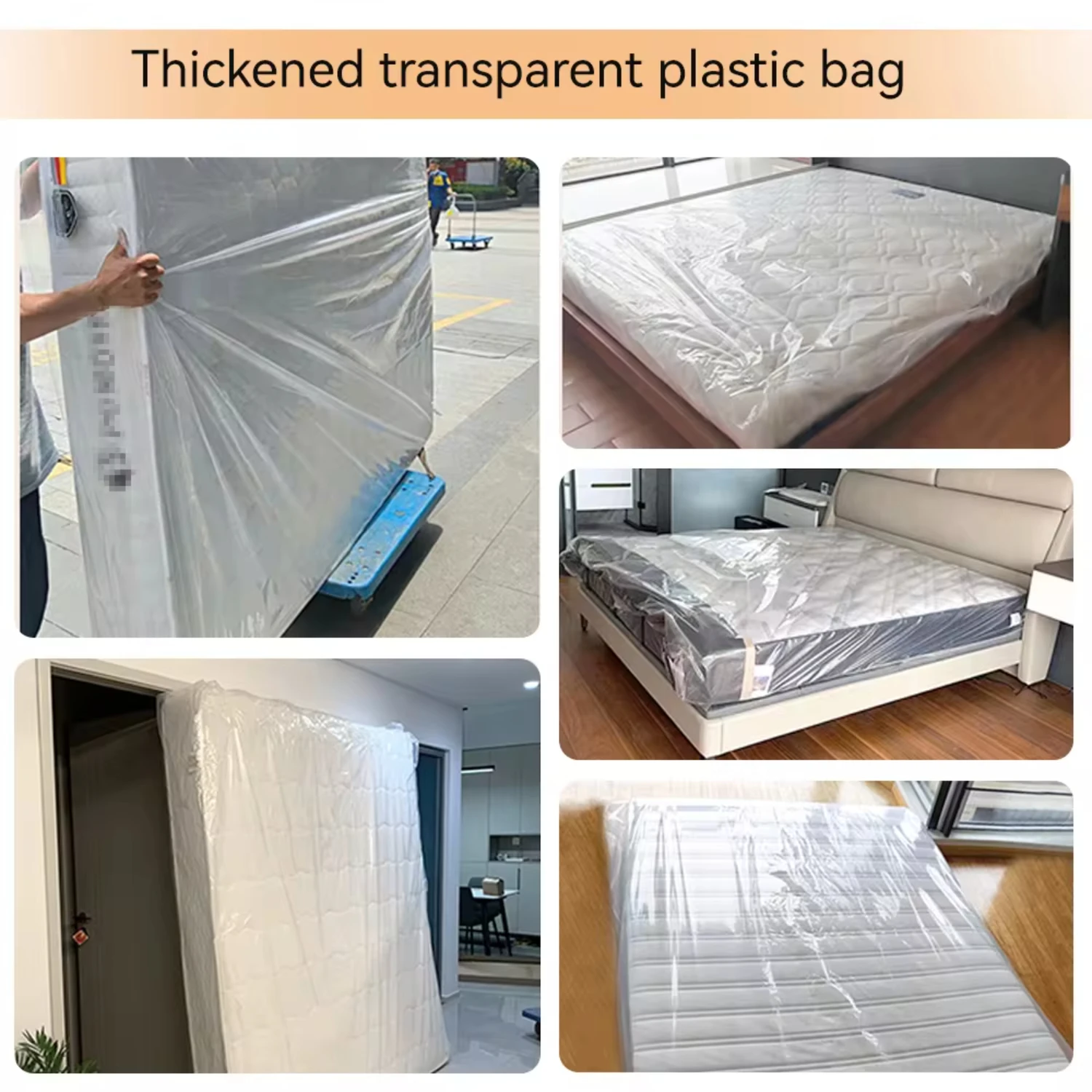 150/200x240x35cm Mattress Protector Packaging  Moisture-proof Dust Cover Thickness 0.08mm PE Transparent Moving