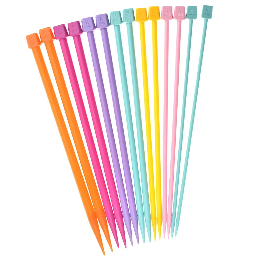 

25cm/35cm Crystal Sweater Needle Set Colorful Acrylic Single-Point Knitting Needles DIY Sweater and Scarf Knitting Tools