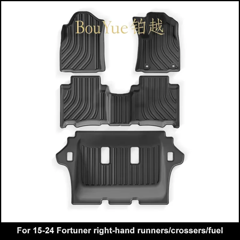 TPE Car Floor Mats for Toyota Fortuner Runner 15-24 Eco Friendly All Weather Trunk Liner Crossover Auto Interior Accessories