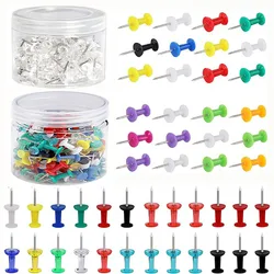 50/100Pcs Colorful Push Pins Tacks Thumb Tacks Steel Point Colorful Bulletin Board Pins for Photos,Tags,Cork Board