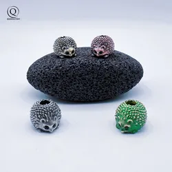 Cute hedgehog Brass Knife Beads Punk EDC Outdoor DIY Paracord Woven Bracelet Accessories Lanyard Pendants Flashlight Hangings