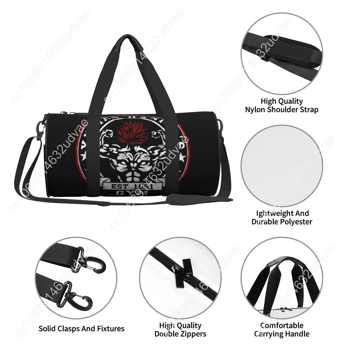 Strongest Gym Sports Bags Anime Martial Arts Training Gym Bag with Shoes Retro Handbags Men Women Pattern Oxford Fitness Bag