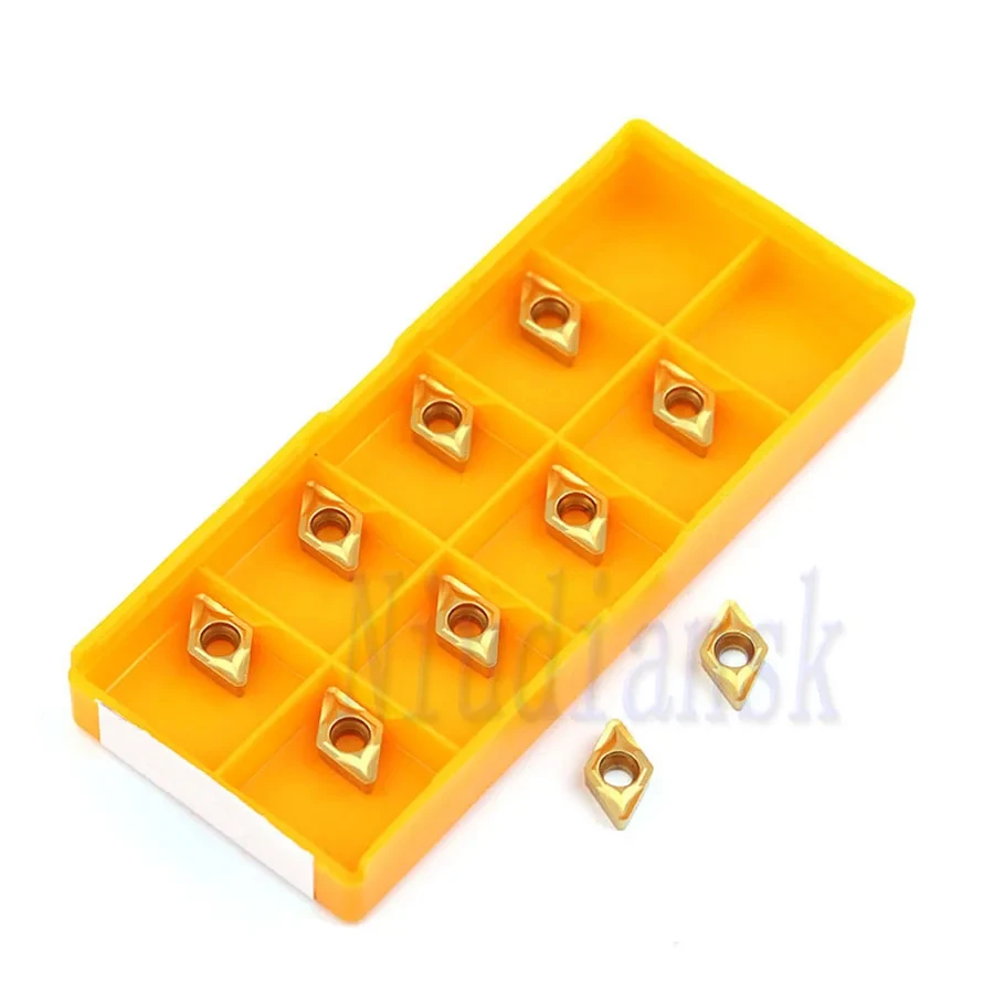 10 pz DCMT0702 DCGT Tornio CNC Inserto per Tornitura SDJCR1010H07 SDJCR1212H07 SDJCR1616H07 Portautensili Esterno SDJCL Perno Set di Tornitura