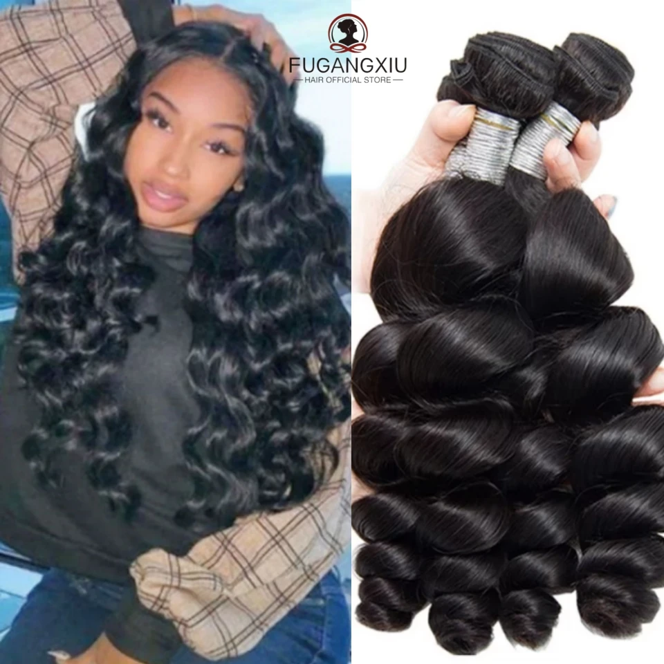 

12A Loose Wave Bundles 100% Human Hair Extensions Malaysian Hair Weave Tissage Cheveux Humain Wave 1 3 4 Bundles For Black Women