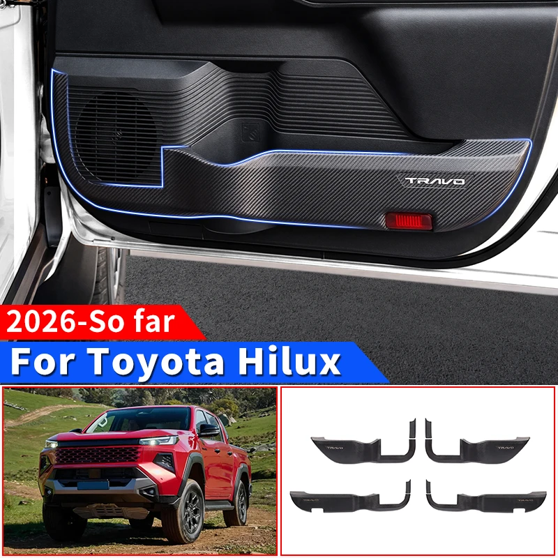 

For 2026 Toyota Hilux SR5 Car Door Anti Kick Panel Scratch Proof Protection Decoration Automotive Interior Accessories upgrade