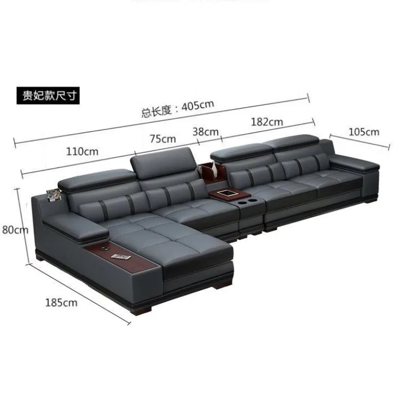 

small apartment living room multi-functional massage light luxury Italian first layer cowhide 2024 new