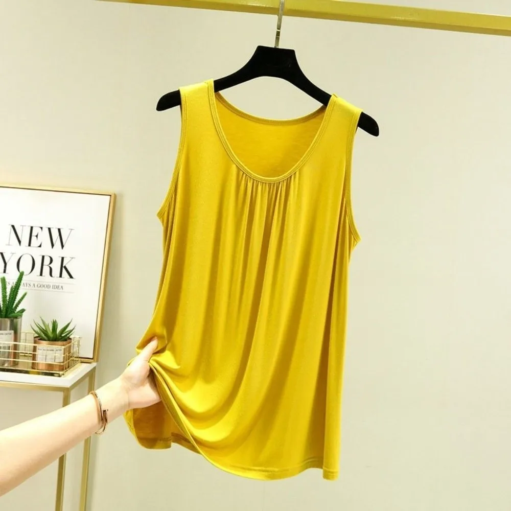 

Simple Casual Loose Vest Plus Size Sleeveless Home Vest Round Neck T-Shirt Women's