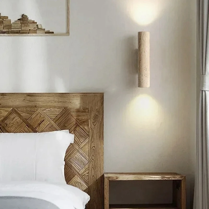 High Quality Wall Lamp Travertine Stone Sconce Light with E27 Bulb for Bedroom Living Room Hallway Wall Light-A10G view 2