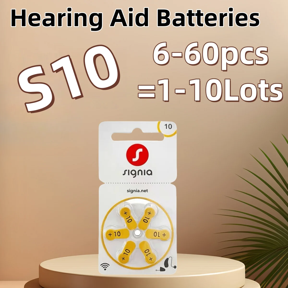6–60 Stück Signia-Hörgeräte-Batterien, Größe 10, S10, A10, ZA10, PR70 A10, Signia-Hörgerät, Zink-Luft-10-Batterie