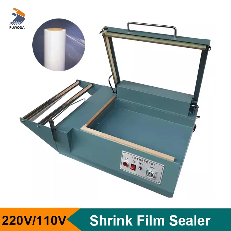 Manual Shrink Film Sealer Tabletop L Shape Plastic Bags Cutting Sealing Machine PVC PP POF Films Packing Machine