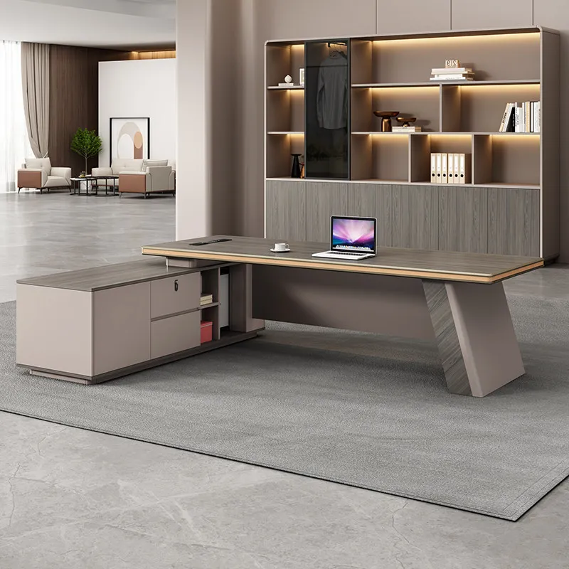 

Boss Office Simple Modern Light Luxury President's Desk General Manager Supervisor Large Class Desk Manager's Desk Commercial