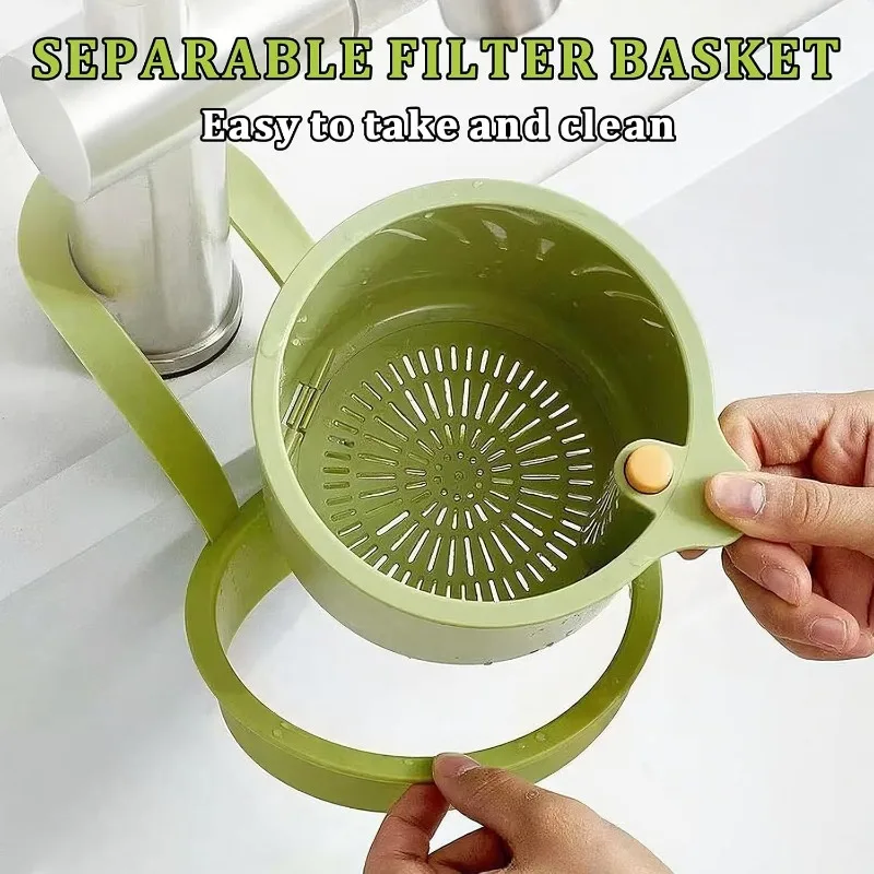 Creative Kitchen Sink Hanging Strainer Basket Detachable Openable Bottom Cover Kitchen Garbage Filter Quickly Drain Clean Rack
