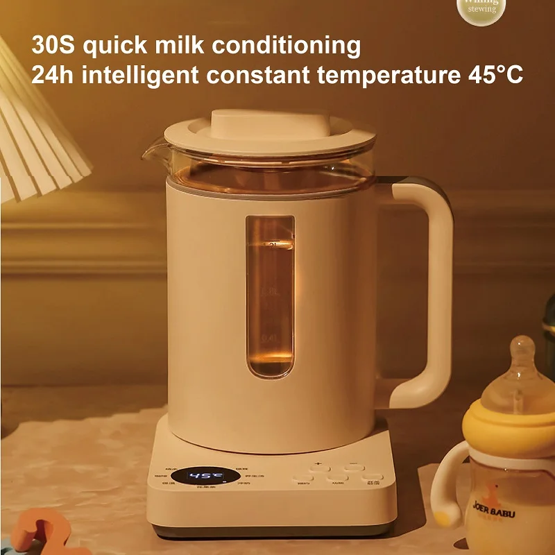 110 فولت/220 فولت وعاء الصحة متعددة الوظائف غلاية كهربائية التحكم في درجة الحرارة الزجاج زهرة إبريق الشاي موعد الحساء يغلي غلاية 1.2L