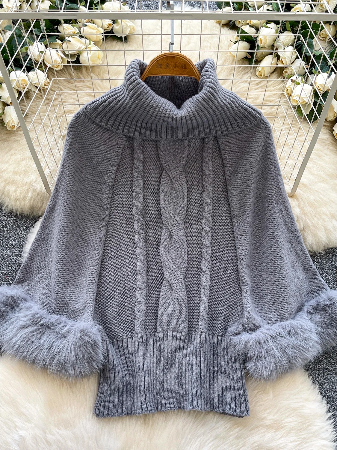 

Корейский вязаный свитер Sle High Ne, женский облегающий трикотаж из модного меха, зима 2025 года, Новое поступление, повседневный кардиган