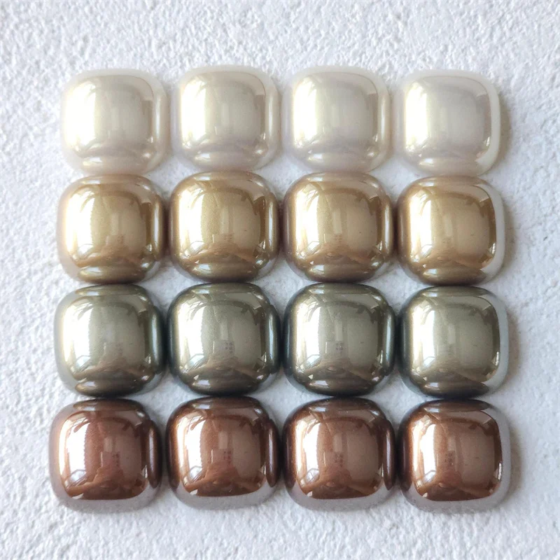 New style 100pcs/lot 16mm color print geometry square shape acrylic cabochon beads diy jewelry garment hair accessory