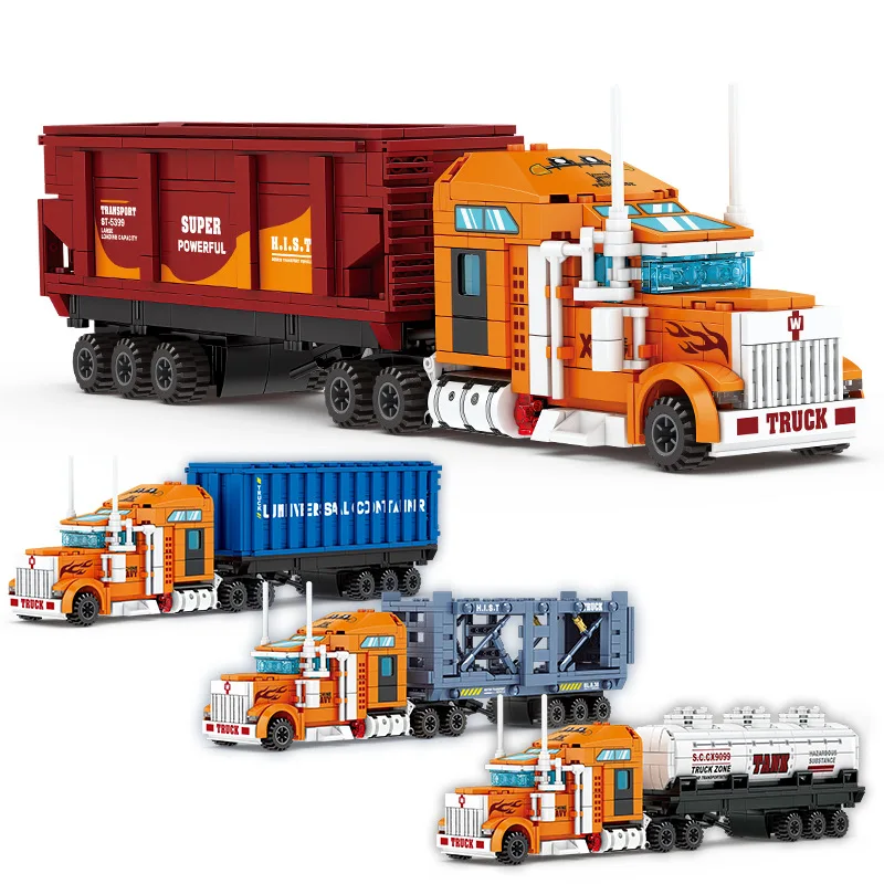 4-in-1-city-trailer-container-oil-tank-truck-block-diy-urban-transport-vehicle-building-brick-christmas-toy-for-boy-kids