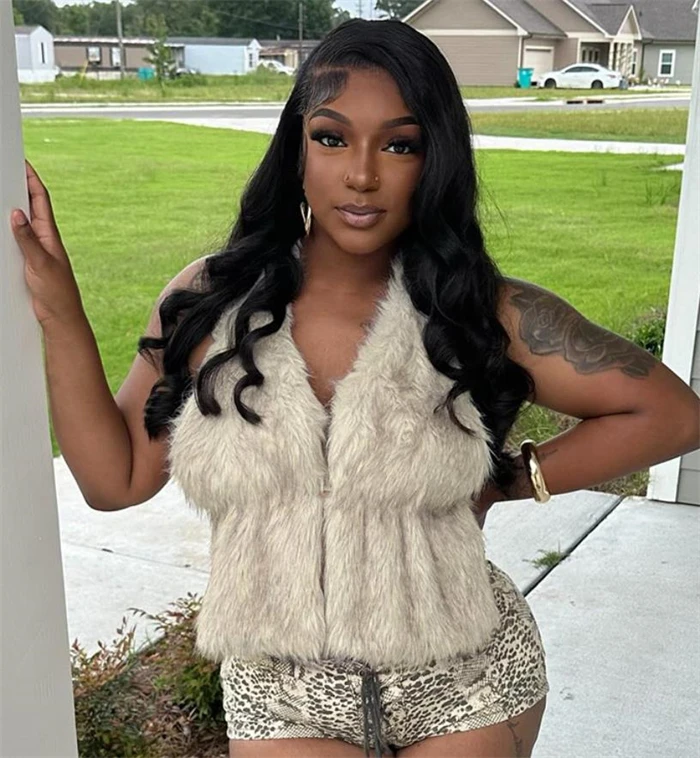 

Women Winter Faux Fur Tanks Camis Camisole Tops Female Sexy Hotsweet Backless Halter Tees Lady Night Club Night Out Streetwear