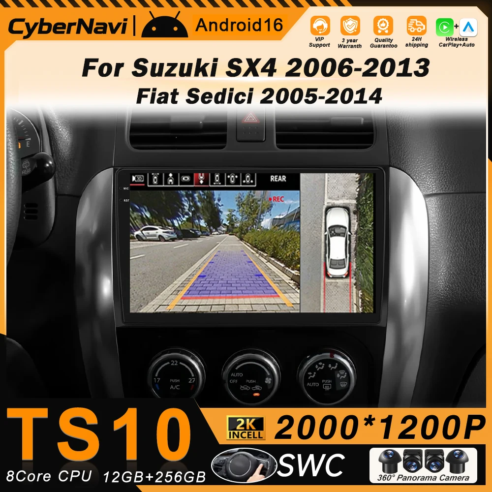 

Автомобильная мультимедийная система Android с видеоплеером для Suzuki SX4 SX 4 2006-2013, Fiat Sedici 2005-2014, навигация GPS, 4G, Wi-Fi, CarPlay
