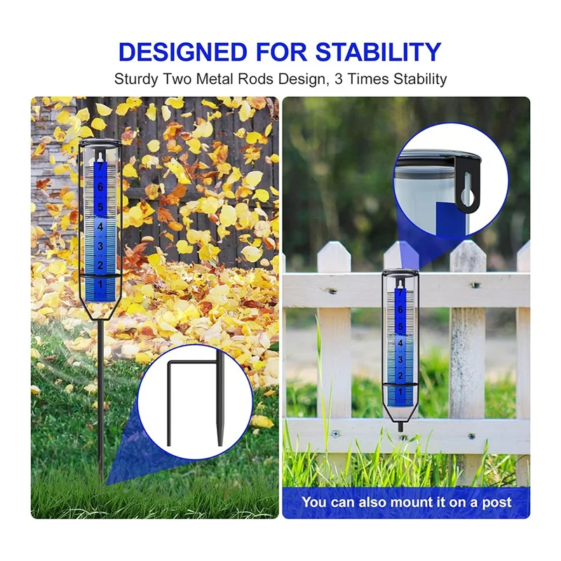 

Upgraded Rain Gauge, Freeze Proof Rain Gauge Outdoor Best Rated, Large Clear Numbers Rain Gauges For Yards With Stake Durable