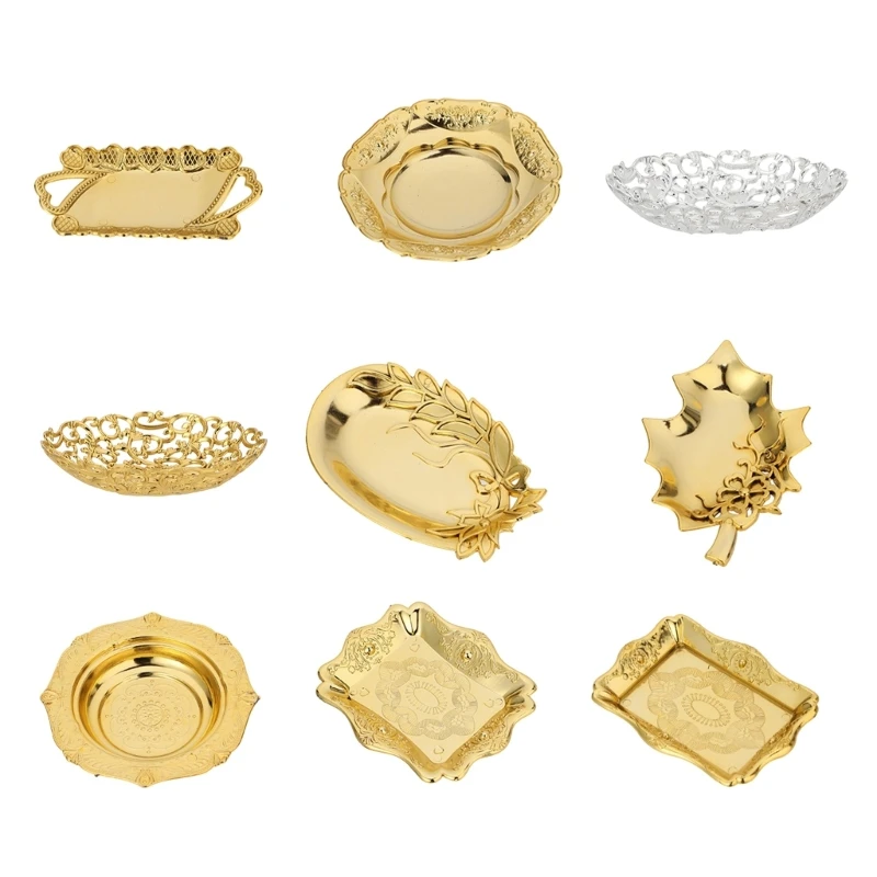 Golden Jewelry Display Dish Sink Tray Cosmetic Jewelry Organizers Dropship