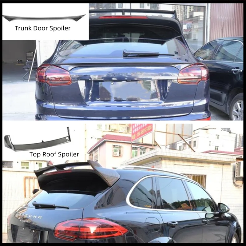 For Porsche Cayenne 985.2 GTS S 2015 2016 2017 Real Carbon Fiber Spoiler High Quality Rear Wing Trunk Door Top Roof Splitter