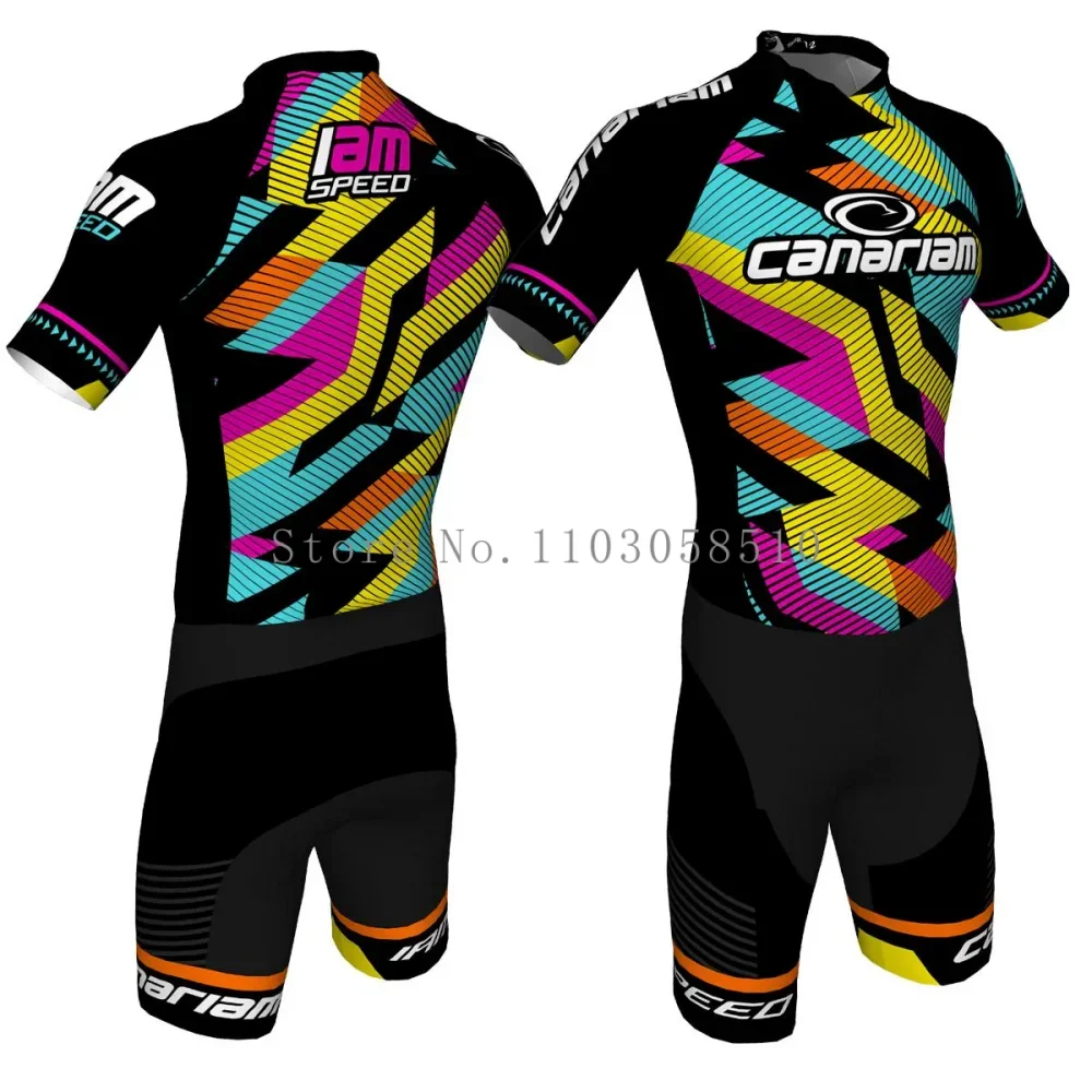 2025 Canariam Men's Skate Suit Roller Skate Speed Race Fast Skat Speed Skats Ciclismo Skating Jumpsuit Pro Team Tights Skinsuit