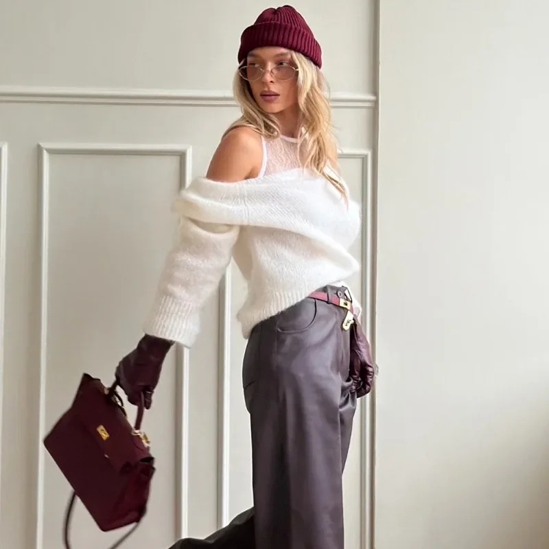 سترة Fmxires بيضاء كبيرة الحجم للسيدات موضة جديدة غير رسمية للربيع والخريف سترة نسائية أنيقة أنيقة للركاب ملابس الشارع الشهير