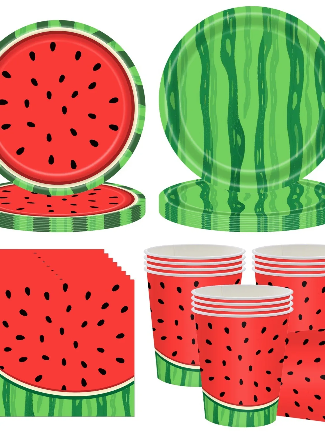 watermelon-theme-disposable-tableware-set-paper-plates-cups-napkins-birthday-party-supplies-biodegradable-eco-friendly-cutlery