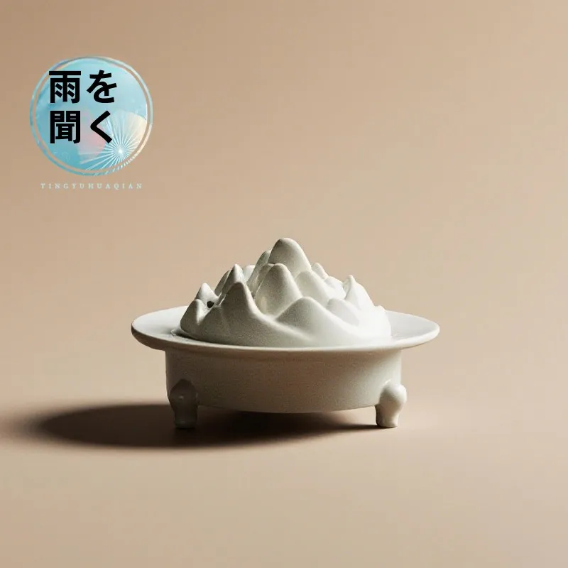 

Маленькая керамическая курильница на трех ножках с дизайном горы Бо, для благовоний из трав и древесины, ароматический диффузор для чайной комнаты