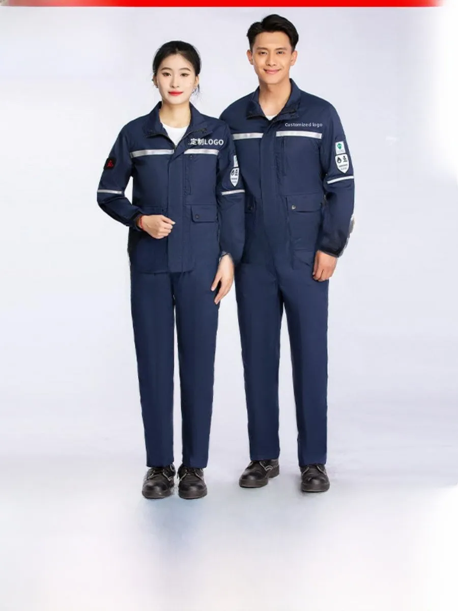 

Летний новый антистатический огнестойкий рабочий костюм для мужчин с длинными рукавами из смесовой хлопковой ткани, униформа для работы и школы