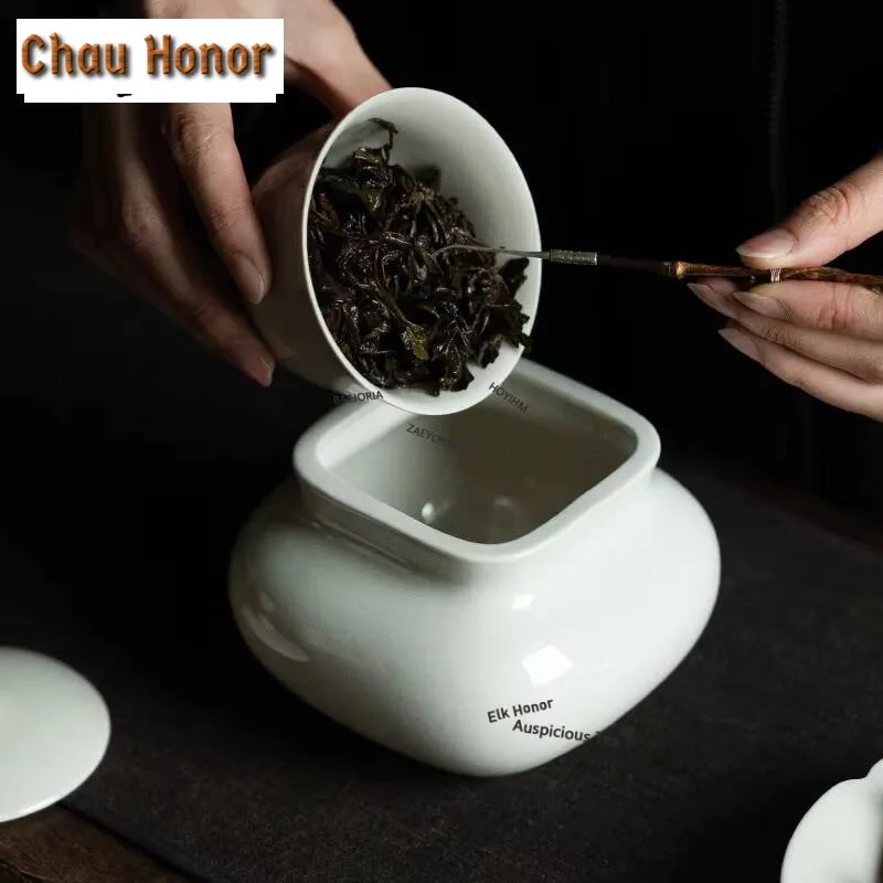 650ml Grass Wood Ash Chaxi Square Ceramic Jianshui Boutique Tea Washing Basin Writing-brush Washer Chaxi Craft Teacup Wash Basin