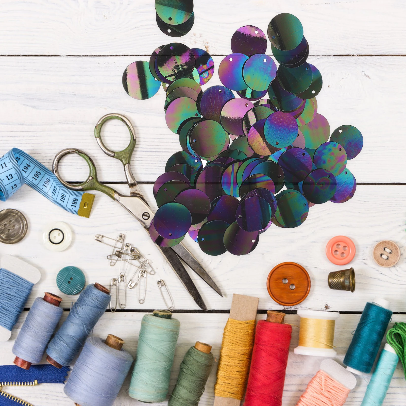 

750pcs Large Round Sequins For Crafts Loose Diy Sewing Bright Pvc Clothing Decorative Accessories Circle Embellishments