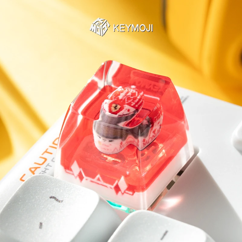 Charles Leclerc Helmet Artisan Keycap Grand Prix Formula 1 Monaco Custom Resin Keyboard Cap Anime KeyCap for Mechanical Keyboard