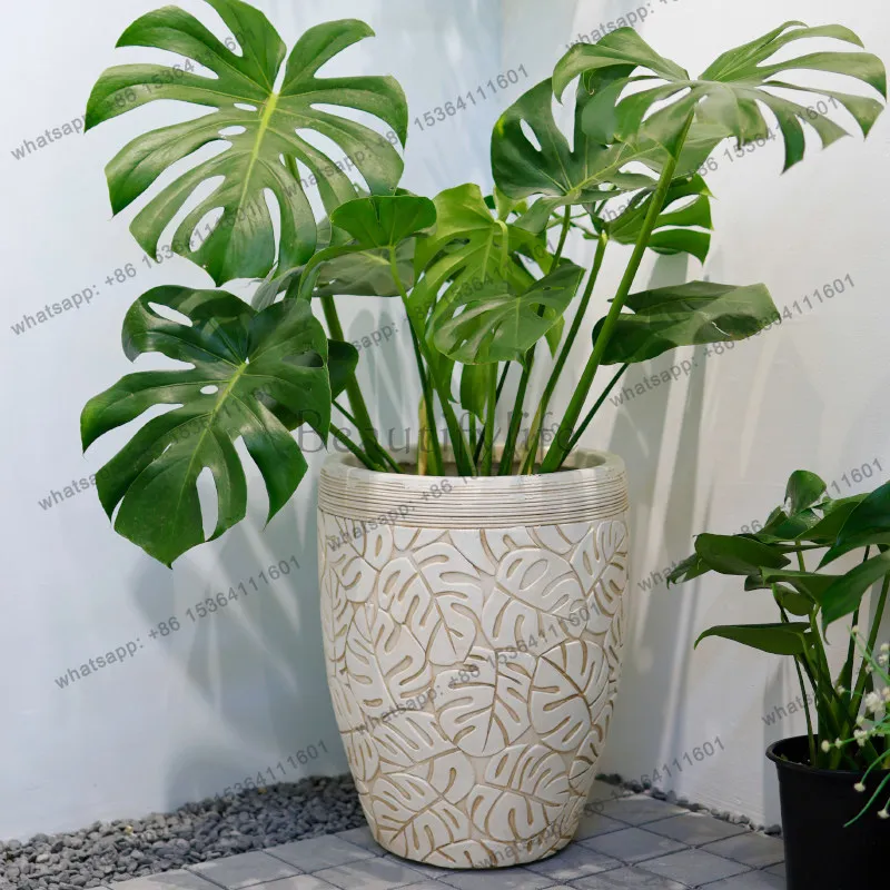 Turtle bamboo flower pot garden balcony living room outdoor courtyard creative household imitation cement white green plants