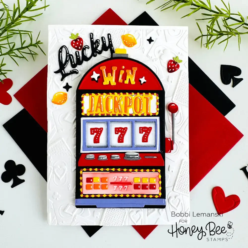 2025 Jackpot Poker Queen Of Hearts Clear Stamps Metal Cutting Dies Stencil Hot Foil DIY Scrapbook Decoration Embossing Template view 2