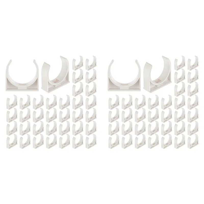 ABWR-100 Pack 2 Inch U-Shaped PVC Water Pipe Clamps Clips Pipe Hangers Holder Pex Tubing Clamps Plastic Water Pipes Support
