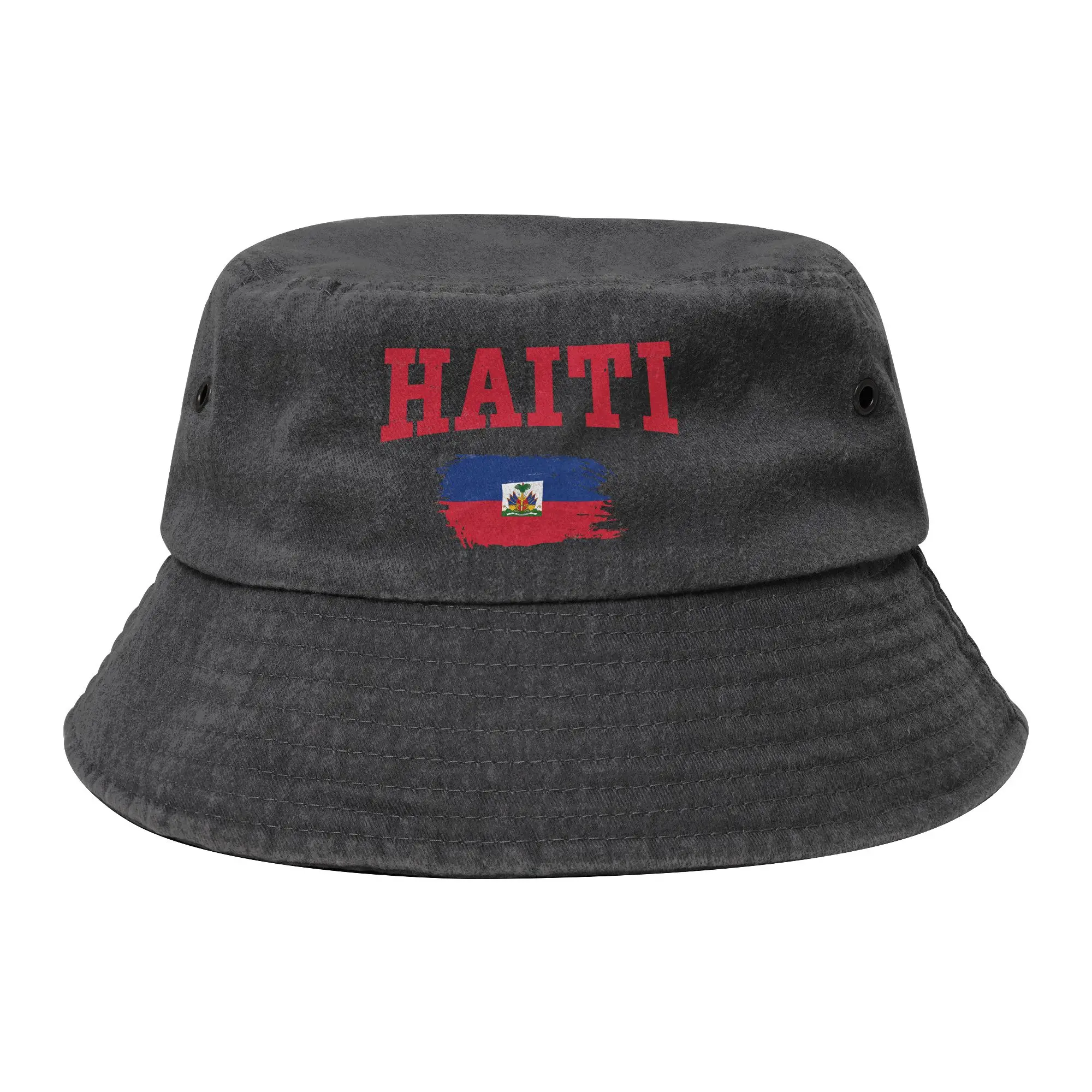  Haiti Flag Bucket Hats  Accessories Unique Design Unisex  Fisherman Caps Cotton Denim