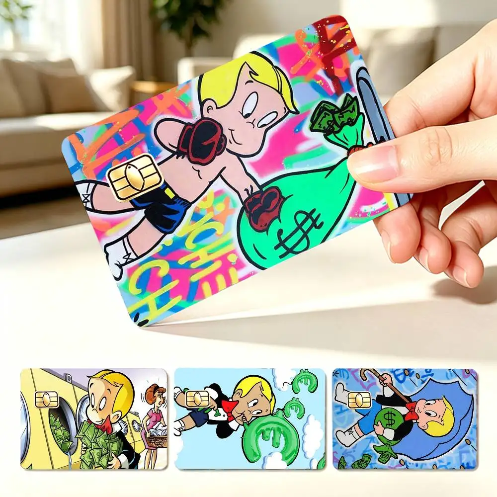 Money Boy R-Richie Rich  4pcs 1Set Card Stickers Small Waterproof Chip 4PCS Card Sticker Anti-Scratch