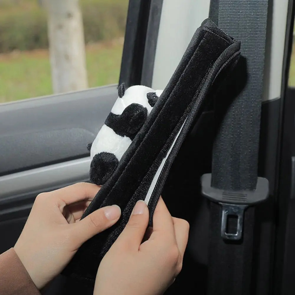 1Pc Panda Car Seat Belt Cover Shoulder Guard Adjustable Shoulder Protector Car Safety Belt Shoulder Pad Auto Interior Accessory