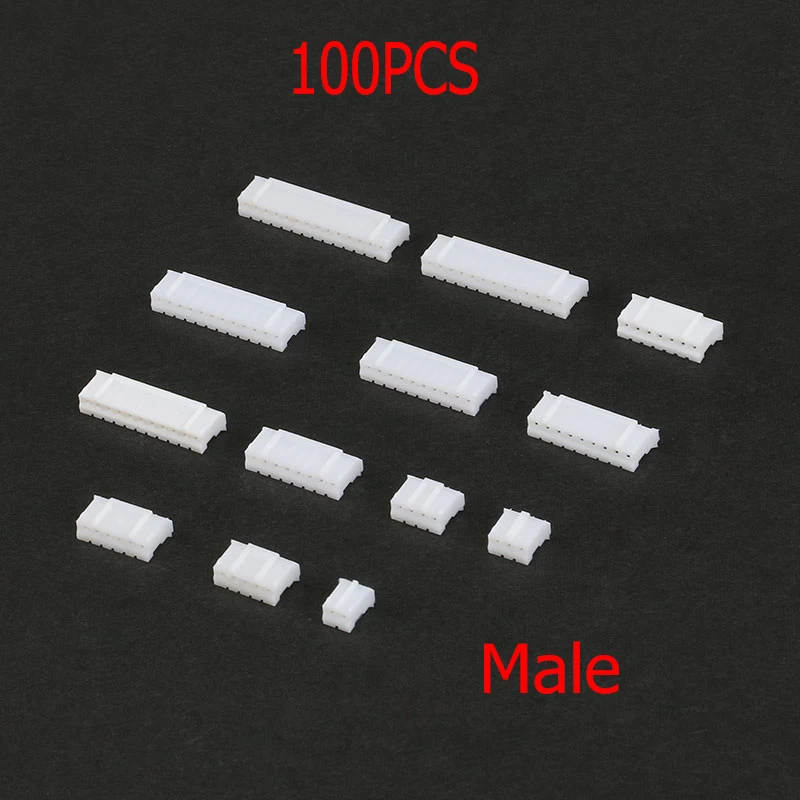 100PCS PH2.0 2/3/4/5/6/7/8/9/10 Pin Male Plastic Shell Housing+Female Socket Wire Connector