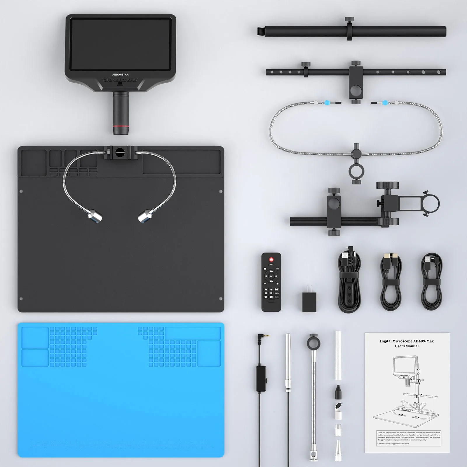 Maxgeek Andonstar AD409-MAX-ES WiFi Microscope High Quality Digital Microscope with Endoscope for PCB Repair and Maintenance