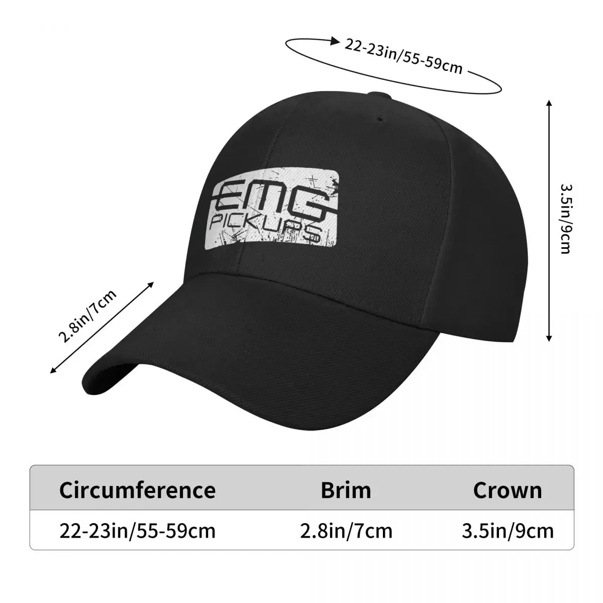 EMG Pickups Distressed Electric Guitar Logo Lightweight Mens Hats Caps For Men Baseball Cap For Men